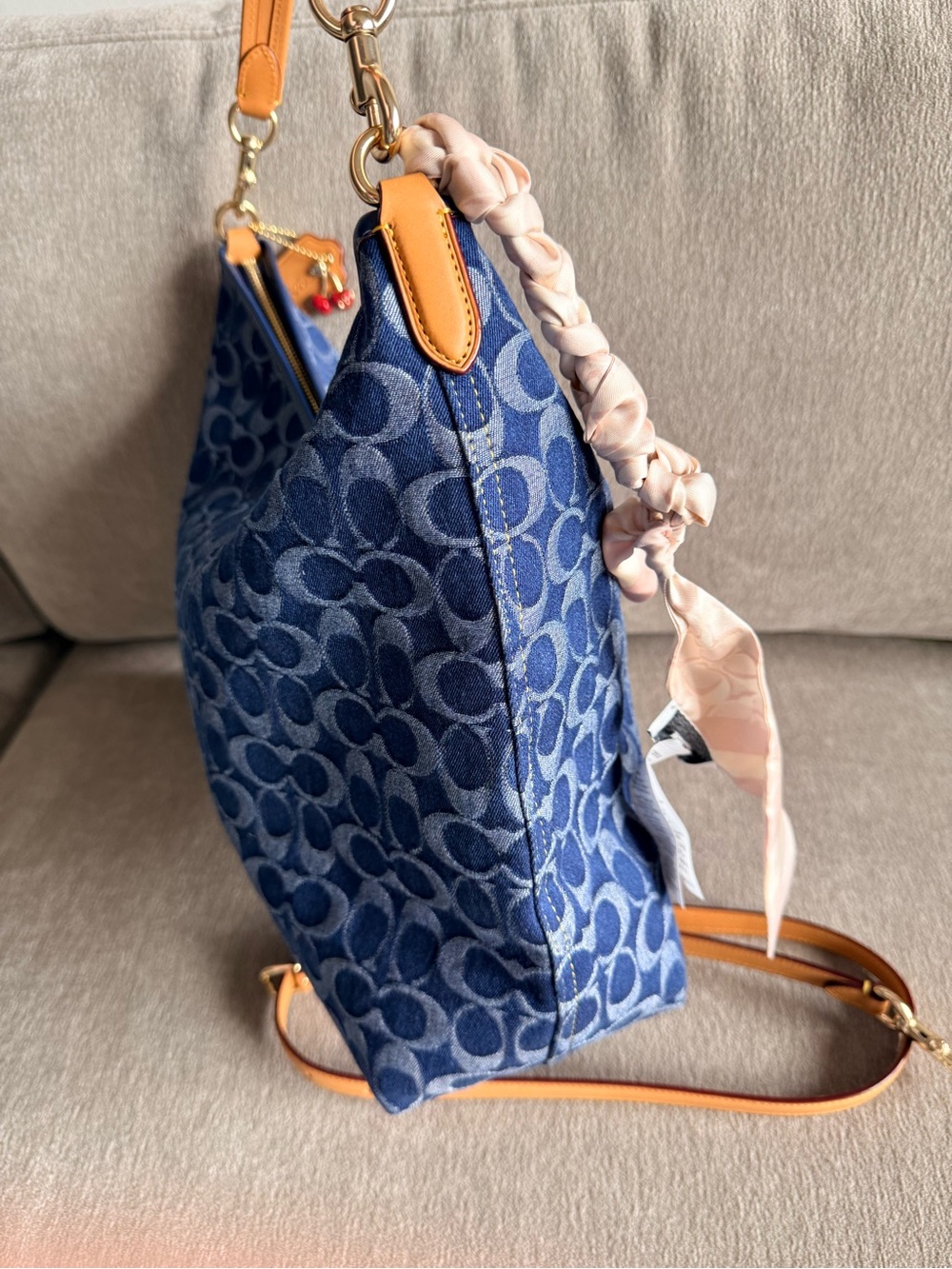 Coach Denim Laurel Large Shoulder Bag Crossbody & Coach Twilly Bundle - Picture 4 of 12
